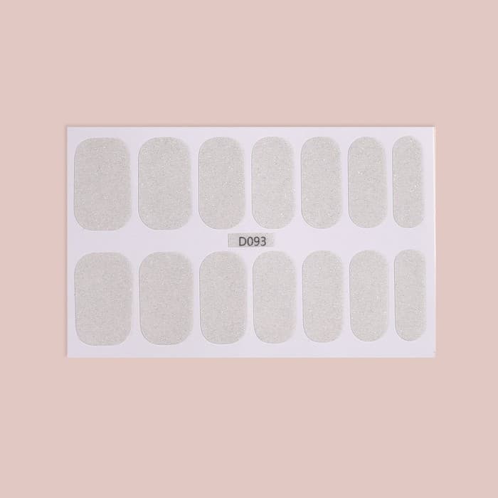 Лаковые полоски для маникюра, 14 шт., с блёстками, белые