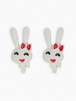 Серьги-клипсы детские «Выбражулька» зайчики, белые