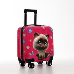 Чемодан детский 28 л (S), отдел на молнии, 4 колеса, розовый