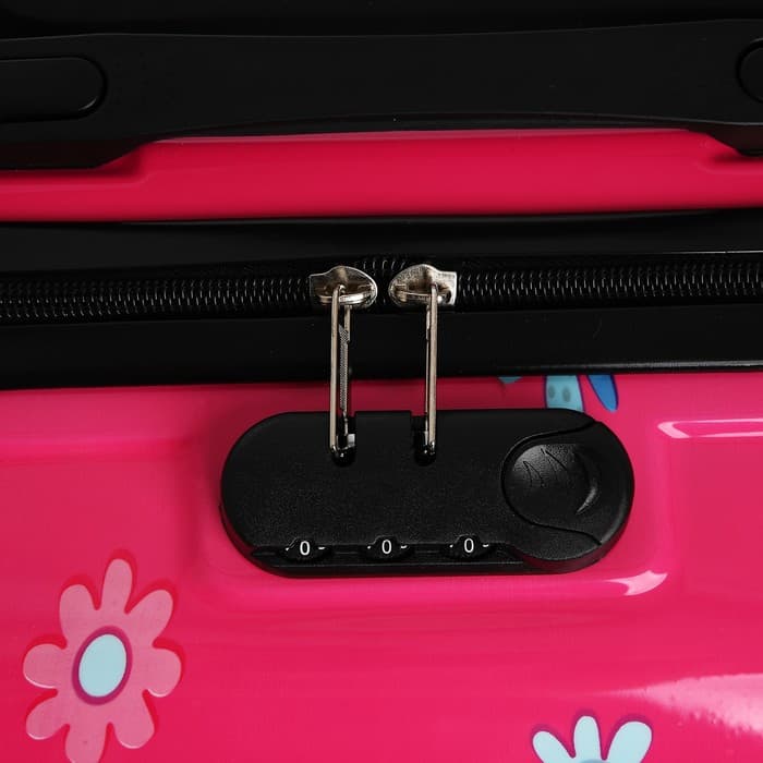 Чемодан детский 28 л (S), отдел на молнии, 4 колеса, розовый
