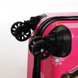 Чемодан детский 28 л (S), отдел на молнии, 4 колеса, розовый