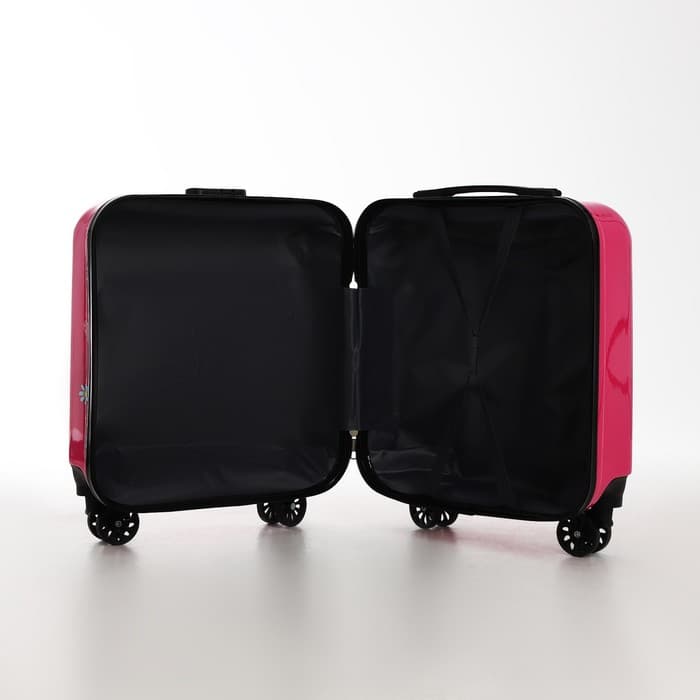 Чемодан детский 28 л (S), отдел на молнии, 4 колеса, розовый