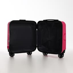 Чемодан детский 28 л (S), отдел на молнии, 4 колеса, розовый