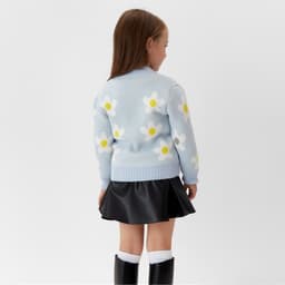 Кардиган для девочки KAFTAN «Ромашки», голубой, размер 36 (134-140 см)