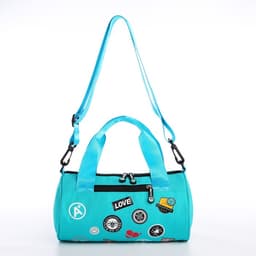 Сумка молодёжная на молнии, 28×15×15 см, бирюзовая