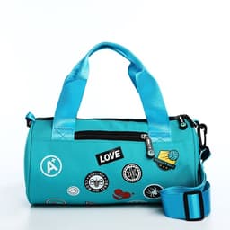 Сумка молодёжная на молнии, 28×15×15 см, бирюзовая