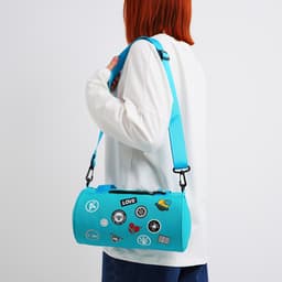 Сумка молодёжная на молнии, 28×15×15 см, бирюзовая