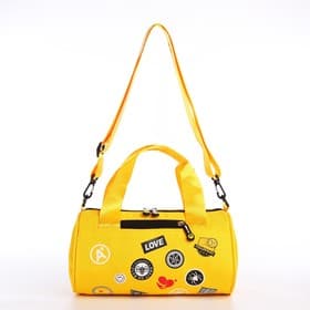 Сумка молодёжная на молнии, 28×15×15 см, жёлтая