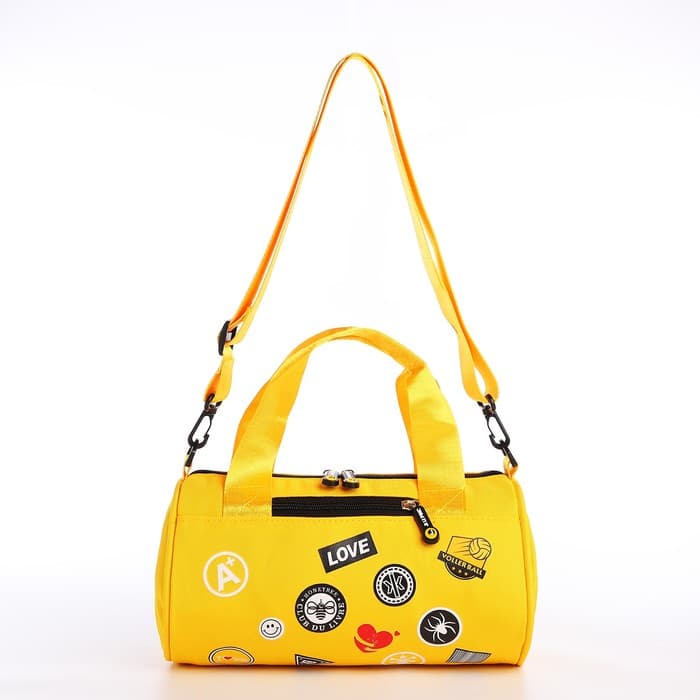 Сумка молодёжная на молнии, 28×15×15 см, жёлтая