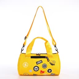 Сумка молодёжная на молнии, 28×15×15 см, жёлтая