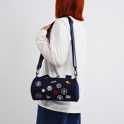 Сумка молодёжная на молнии, 28×15×15 см, синяя