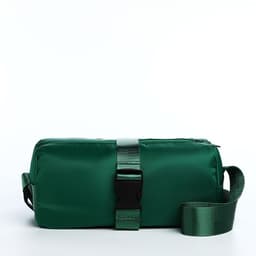 Сумка молодёжная на молнии, 25×12×12 см, зелёная