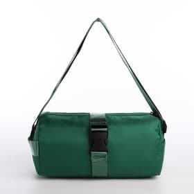 Сумка молодёжная на молнии, 25×12×12 см, зелёная