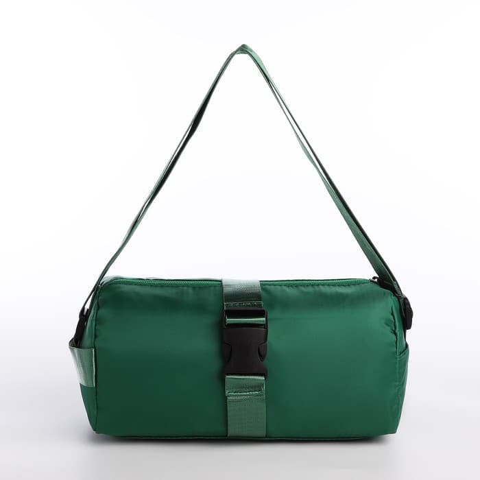 Сумка молодёжная на молнии, 25×12×12 см, зелёная