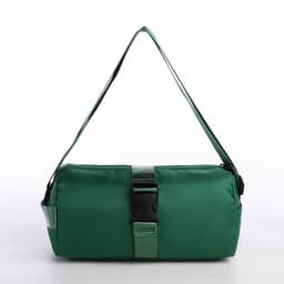 Сумка молодёжная на молнии, 25×12×12 см, зелёная