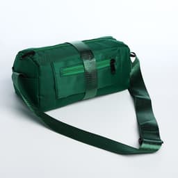Сумка молодёжная на молнии, 25×12×12 см, зелёная
