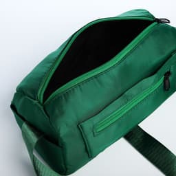Сумка молодёжная на молнии, 25×12×12 см, зелёная