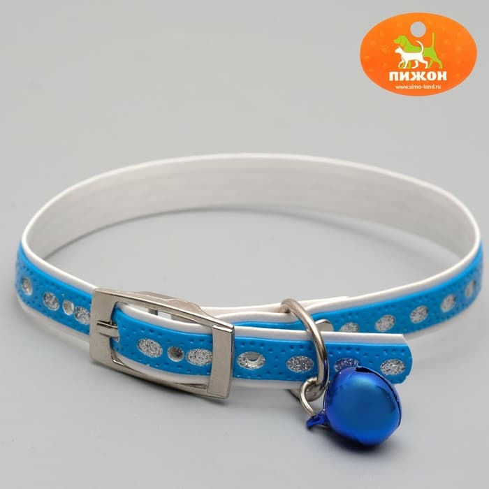 Ошейник из искусственной кожи с блестками, 32×1 см, микс цветов