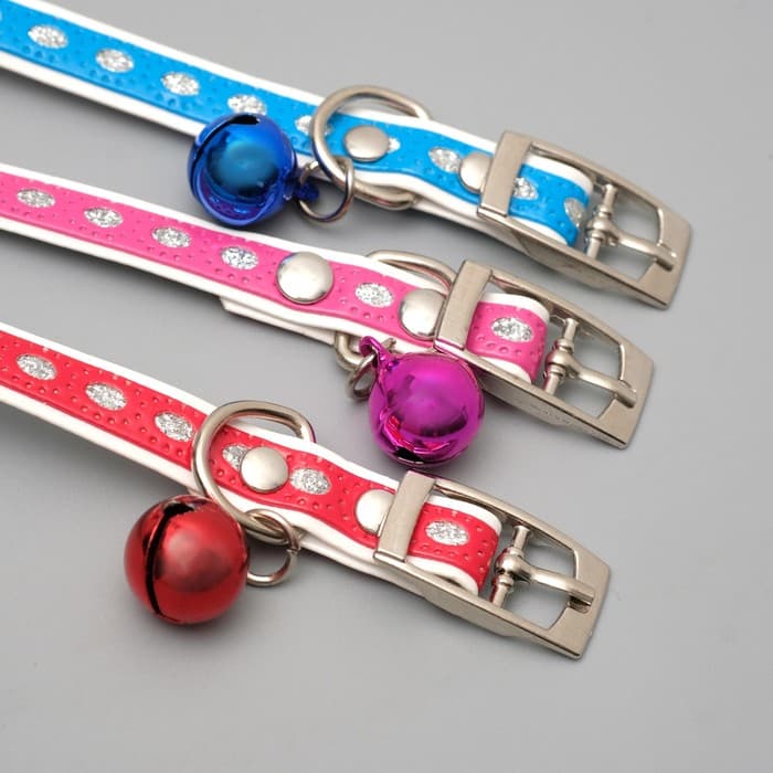 Ошейник из искусственной кожи с блестками, 32×1 см, микс цветов