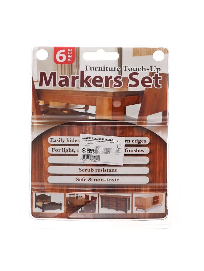 Набор маркеров и мелков для мебели, 6 цветов