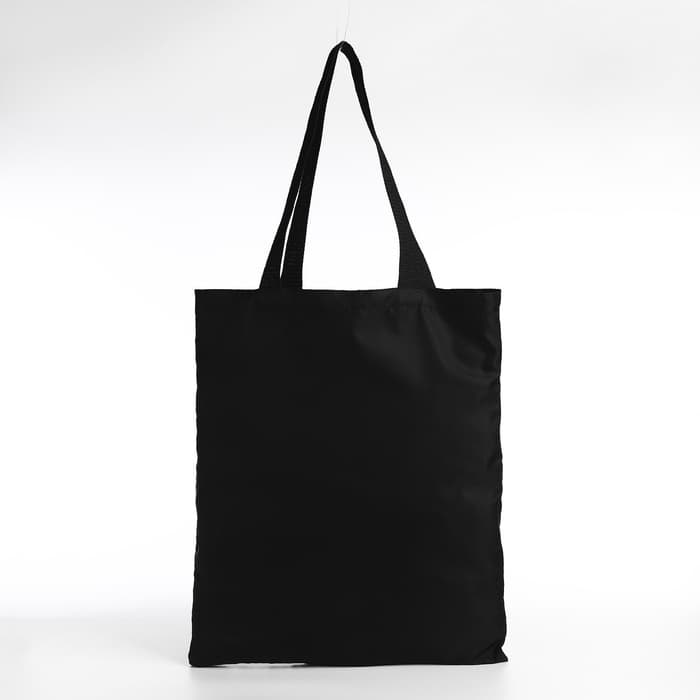 Сумка шопер однотонный, 35×0.5×40 см, оксфорд 210D, 80 г, без подклада, чёрный