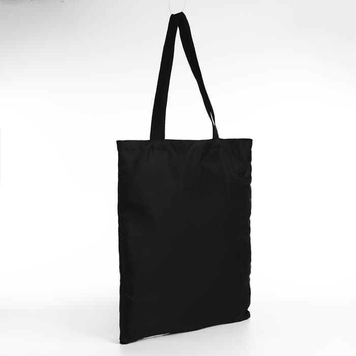 Сумка шопер однотонный, 35×0.5×40 см, оксфорд 210D, 80 г, без подклада, чёрный