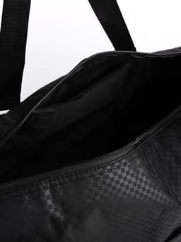 Сумка дорожная на молнии, наружный карман, держатель для чемодана, длинный ремень, цвет чёрный