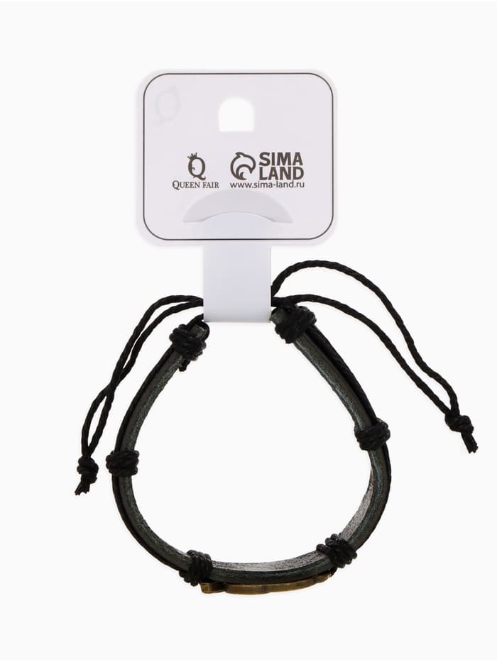 Браслет кожаный «Стиль. Сова», d=6 см, чёрный в чернёном золоте