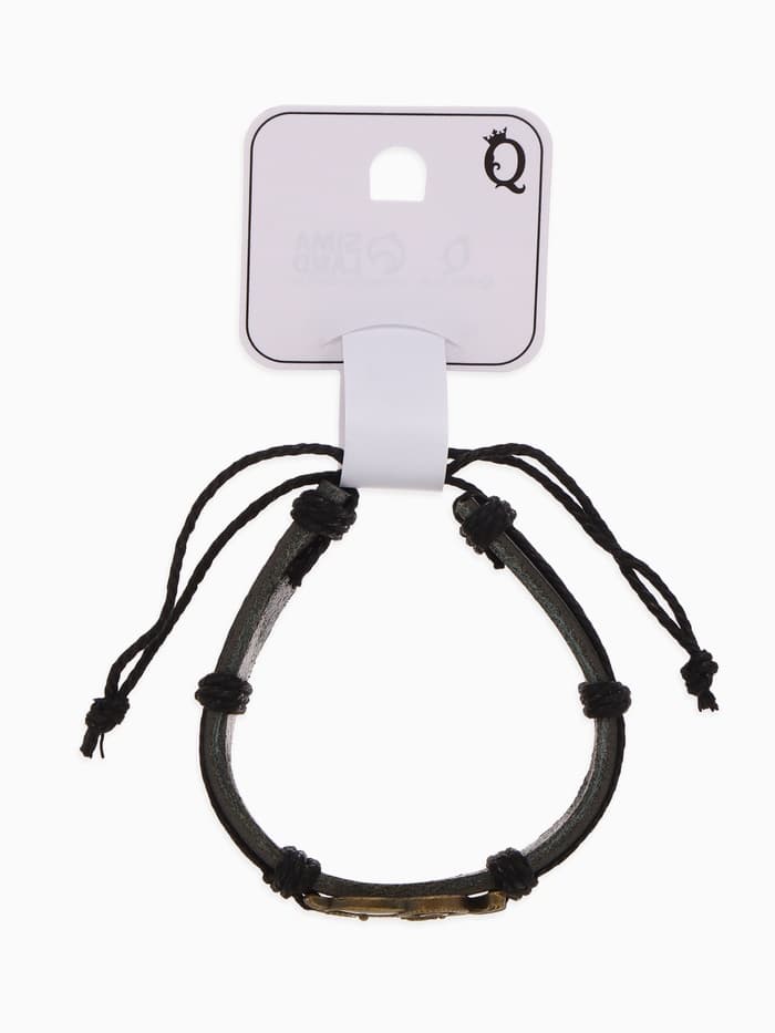 Браслет кожаный «Стиль. Сова», d=6 см, чёрный в чернёном золоте