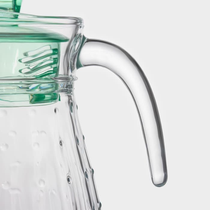 Набор для напитков Доляна «Аква», 5 предметов: кувшин 1.2 л, 2 кружки 285 мл, 2 стакана 285 мл, стекло, прозрачный