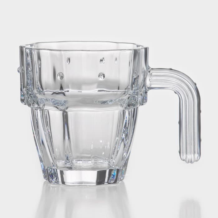 Набор для напитков Доляна «Аква», 5 предметов: кувшин 1.2 л, 2 кружки 285 мл, 2 стакана 285 мл, стекло, прозрачный