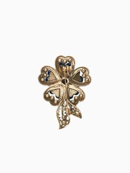 Брошь «Цветок желаний», цвет морской в чернёном золоте