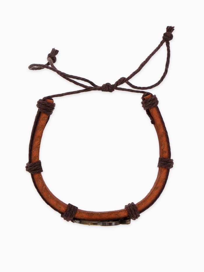 Браслет кожаный «Стиль. Сова», d=6 см, коричневый в чернёном золоте