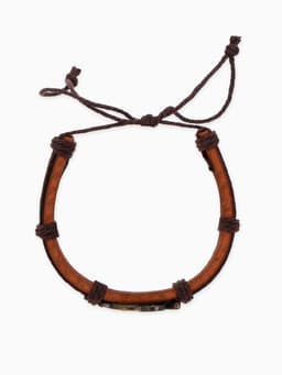 Браслет кожаный «Стиль. Сова», d=6 см, коричневый в чернёном золоте