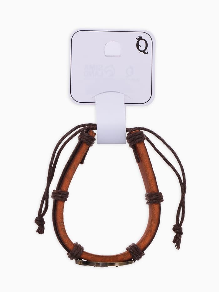 Браслет кожаный «Стиль. Сова», d=6 см, коричневый в чернёном золоте