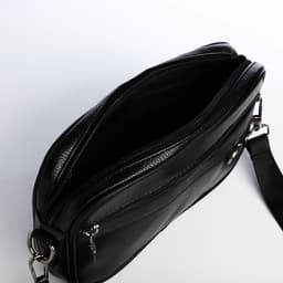 Сумка-клатч мужская на молнии с ручкой, 2 наружных кармана, 23×5×15 см, чёрная