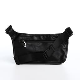 Сумка поясная на молнии, 3 наружных кармана, 37×4×15 см, чёрная