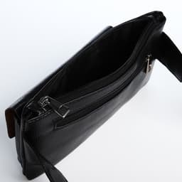 Сумка поясная на молнии, с карманами, 26×1×14 см, чёрная