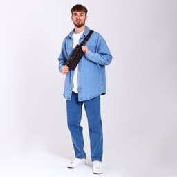 Сумка поясная на молнии, с наружными карманами, 26×1×14 см, коричневая