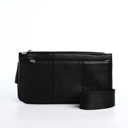 Сумка поясная на молнии, с 2 карманами, 26×1×14 см, чёрная