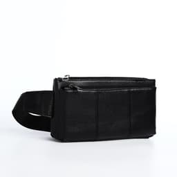 Сумка поясная на молнии, с 2 карманами, 26×1×14 см, чёрная