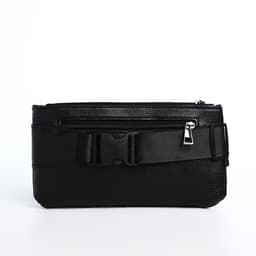 Сумка поясная на молнии, с 2 карманами, 26×1×14 см, чёрная
