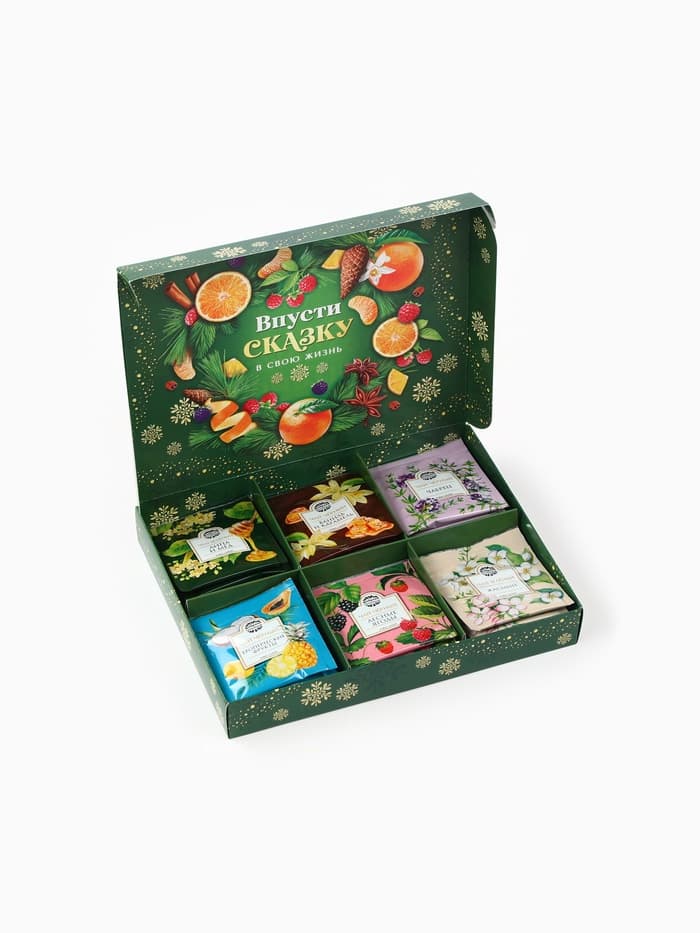 Чай новогодний подарочный «Ароматных моментов», 54 г (30 пакетиков × 1.8 г).