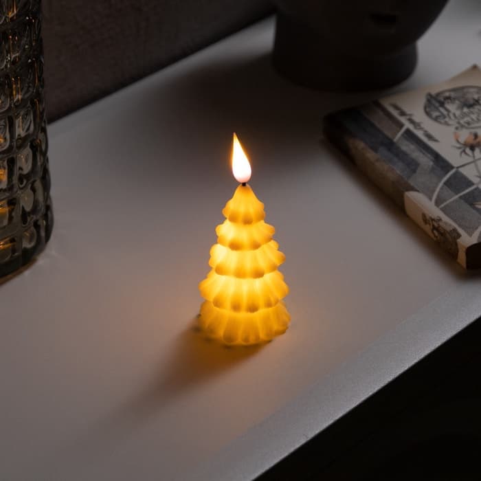 Светодиодная фигура «Ёлочка» 6×12×6 см, пластик, от батареек AG13×3, свечение тёплое белое