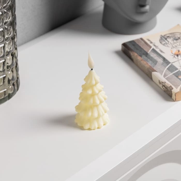 Светодиодная фигура «Ёлочка» 6×12×6 см, пластик, от батареек AG13×3, свечение тёплое белое