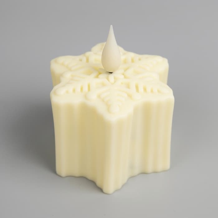 Светодиодная фигура «Снежинка» 7×8.5×8 см, пластик, от батареек AG13×3, свечение тёплое белое