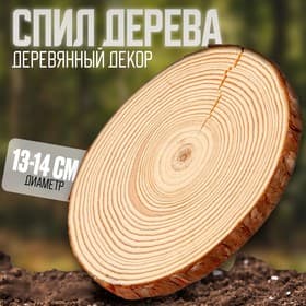 Деревянный декор «Спил дерева. Сосна», от 13 до 14 см