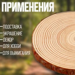Деревянный декор «Спил дерева. Сосна», от 13 до 14 см