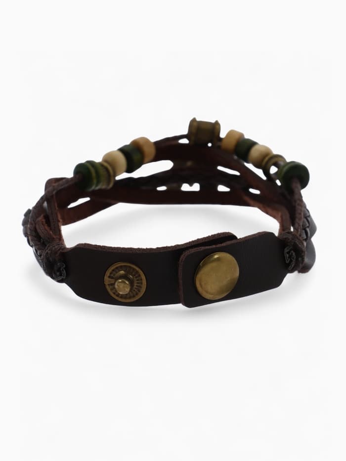 Браслет кожаный с подвеской «Бабочка», L=22.5 см, коричневый