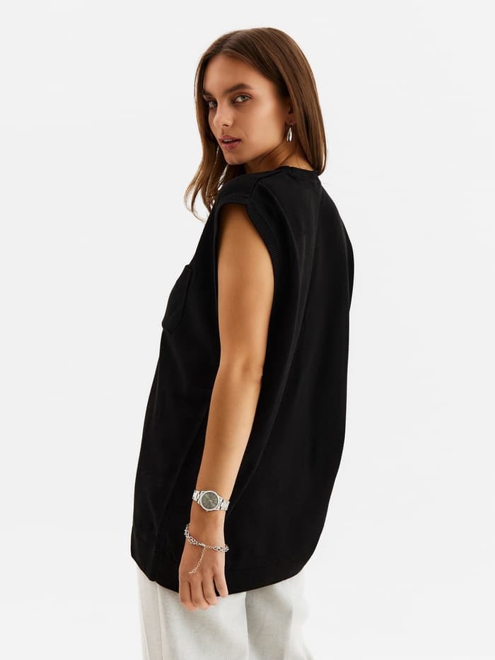Жилет MINAKU: Knitwear collection цвет черный, размер 44
